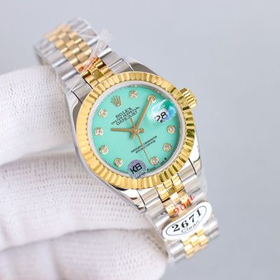 C Factory ROLEX 904L Steel Swiss 2671  28MM Lady Blue Watch